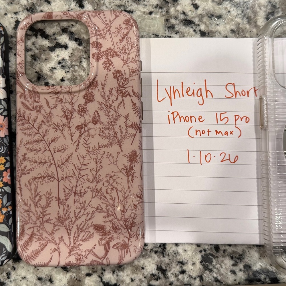 Pink Floral iPhone 15 Pro Case